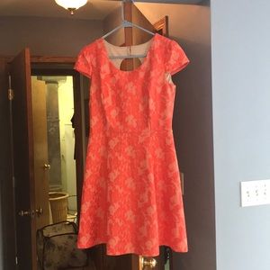 Beige and coral summer dress